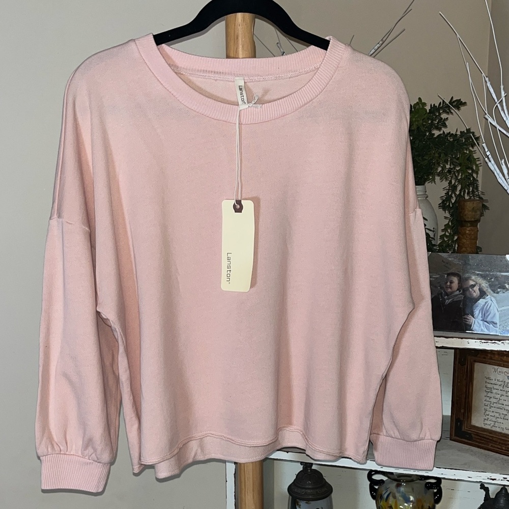 NWT Langston L Pink Oversized Lightweight Drop shoulders,Dolman sleeves